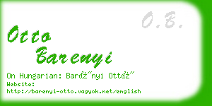 otto barenyi business card